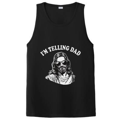 Funny IM Telling Dad Religious Christian Jesus Meme PosiCharge Competitor Tank