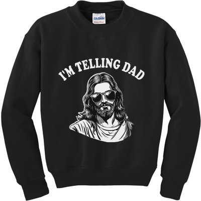 Funny IM Telling Dad Religious Christian Jesus Meme Kids Sweatshirt