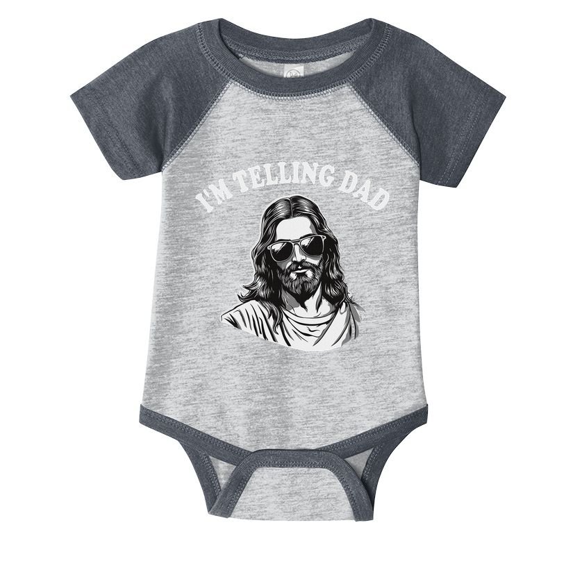 Funny IM Telling Dad Religious Christian Jesus Meme Infant Baby Jersey Bodysuit