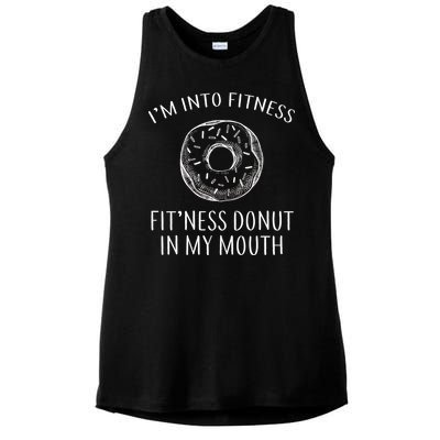 Fitness Fit'ness Donut In My Mouth Ladies PosiCharge Tri-Blend Wicking Tank