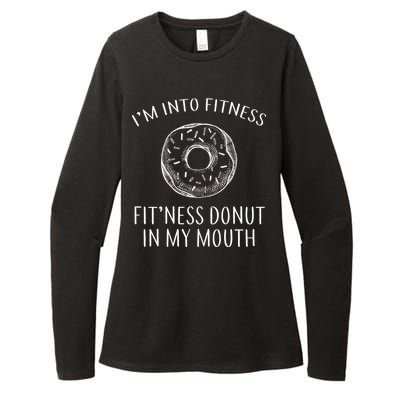 Fitness Fit'ness Donut In My Mouth Womens CVC Long Sleeve Shirt