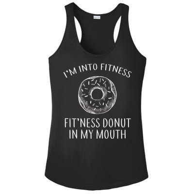 Fitness Fit'ness Donut In My Mouth Ladies PosiCharge Competitor Racerback Tank