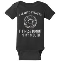 Fitness Fit'ness Donut In My Mouth Baby Bodysuit