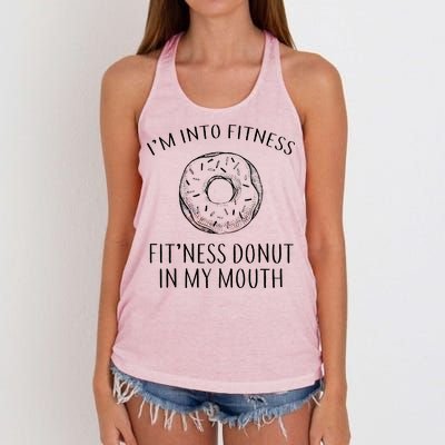 Fitness Fit'ness Donut In My Mouth Women's Knotted Racerback Tank