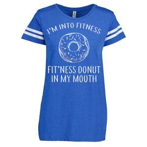 Fitness Fit'ness Donut In My Mouth Enza Ladies Jersey Football T-Shirt