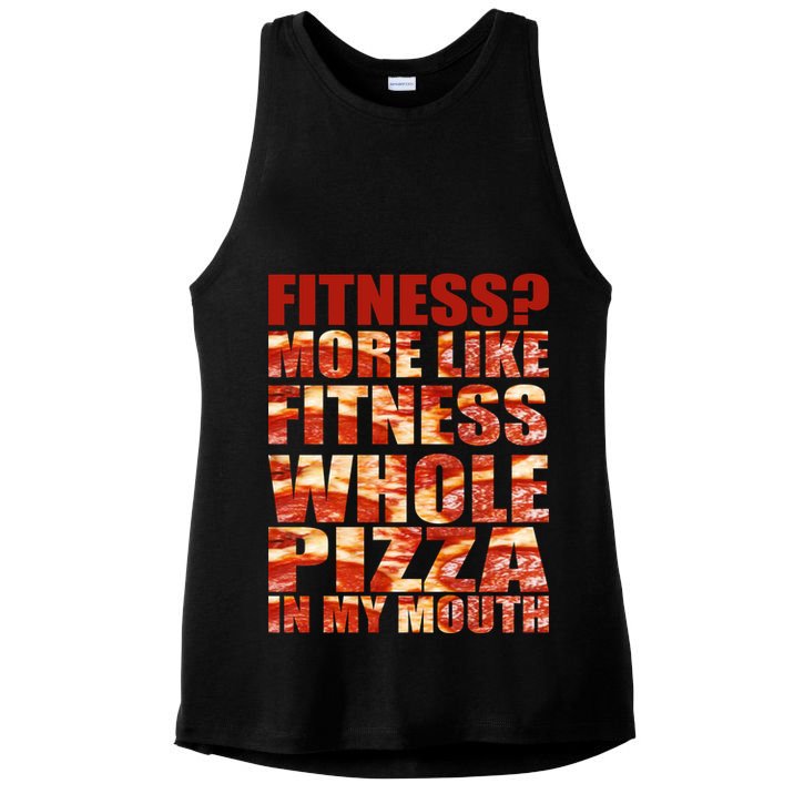 Fitness More Like Fitness Whole Pizza In My Mouth Ladies PosiCharge Tri-Blend Wicking Tank