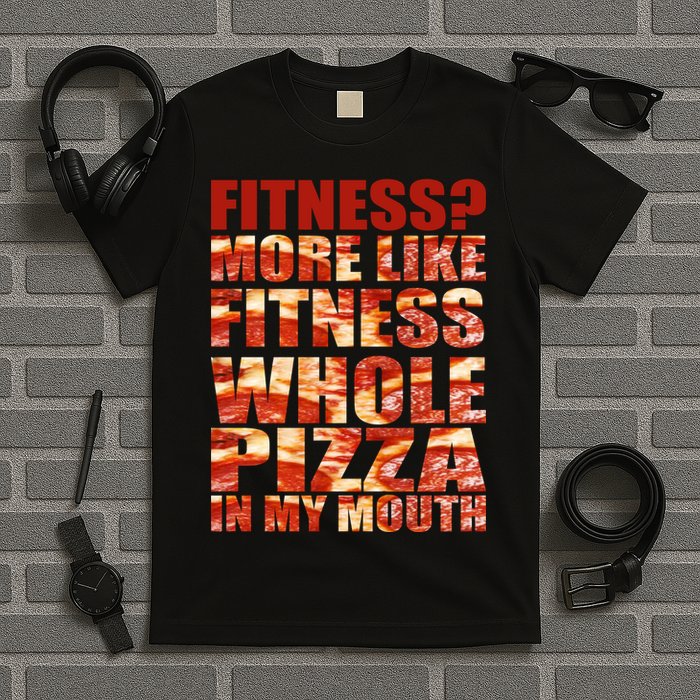 Fitness More Like Fitness Whole Pizza In My Mouth T-Shirt