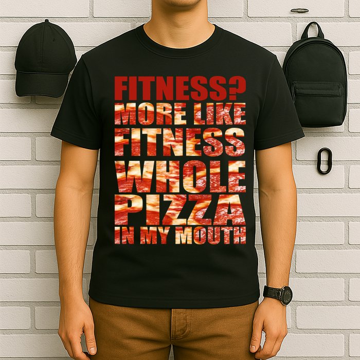 Fitness More Like Fitness Whole Pizza In My Mouth T-Shirt