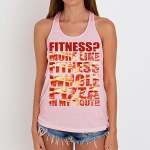 Fitness More Like Fitness Whole Pizza In My Mouth Women's Knotted Racerback Tank