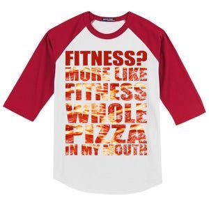 Fitness More Like Fitness Whole Pizza In My Mouth Kids Colorblock Raglan Jersey