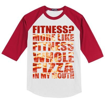 Fitness More Like Fitness Whole Pizza In My Mouth Kids Colorblock Raglan Jersey