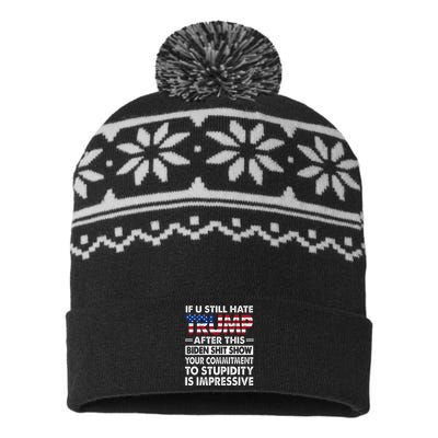 Funny If U Still Hate Trump After This Biden USA-Made Snowflake Beanie