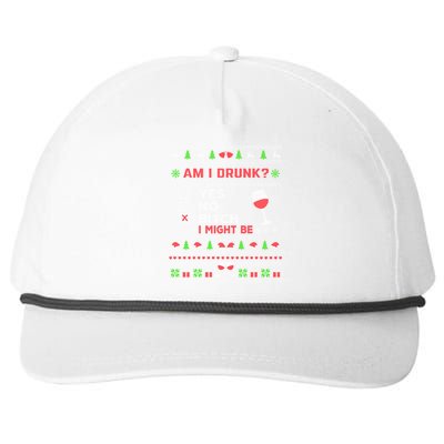 Funny Ing Ugly Christmas Am I Drunk? Bitch I Might Be Cool Gift Snapback Five-Panel Rope Hat