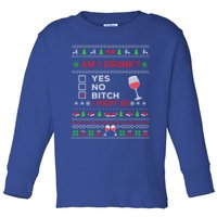 Funny Ing Ugly Christmas Am I Drunk? Bitch I Might Be Cool Gift Toddler Long Sleeve Shirt