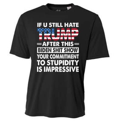 Funny If U Still Hate Trump After This Biden Cooling Performance Crew T-Shirt