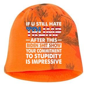 Funny If U Still Hate Trump After This Biden Kati - Camo Knit Beanie