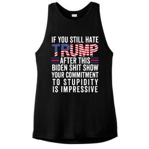 Funny If U Still Hate Trump After This Biden Ladies PosiCharge Tri-Blend Wicking Tank