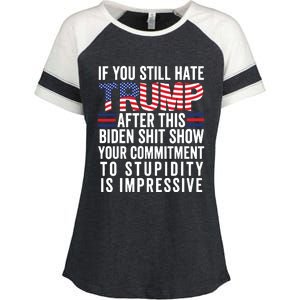 Funny If U Still Hate Trump After This Biden Enza Ladies Jersey Colorblock Tee