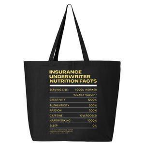 Funny Insurance Underwriter Nutrition Facts 25L Jumbo Tote