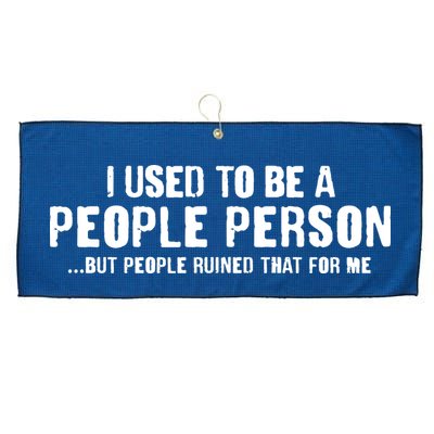 Funny I Use To Be A People Person Large Microfiber Waffle Golf Towel