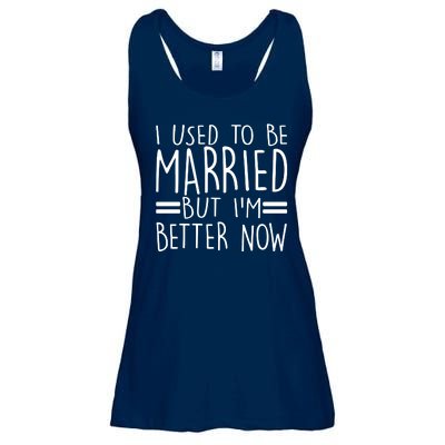 Funny I Used To Be Married But I'm Better Now Ladies Essential Flowy Tank