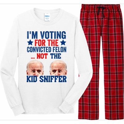 Funny Im Voting For The Convicted Felon Not The Kiid Sniffer Long Sleeve Pajama Set