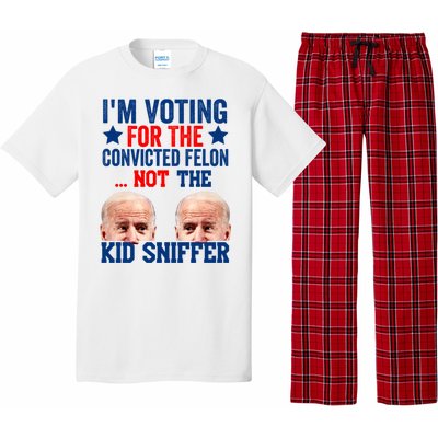 Funny Im Voting For The Convicted Felon Not The Kiid Sniffer Pajama Set