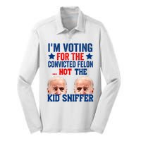 Funny Im Voting For The Convicted Felon Not The Kiid Sniffer Silk Touch Performance Long Sleeve Polo