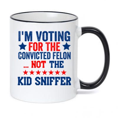 Funny Im Voting For The Convicted Felon Not The Kiid Sniffer 11oz Black Color Changing Mug