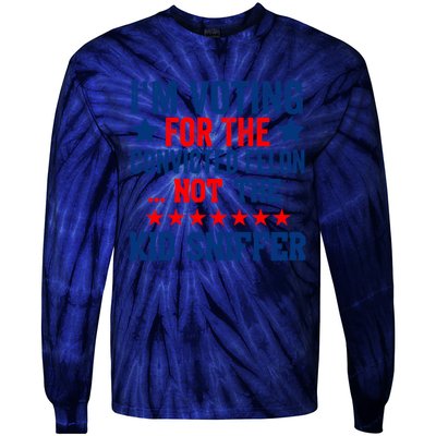 Funny Im Voting For The Convicted Felon Not The Kiid Sniffer Tie-Dye Long Sleeve Shirt