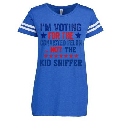 Funny IM Voting For The Convicted Felon Not Sniffer Enza Ladies Jersey Football T-Shirt