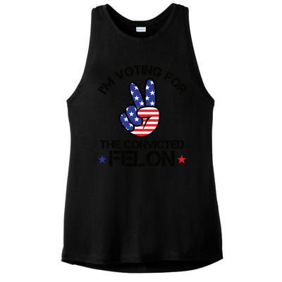 Funny IM Voting For The Convicted Felon Ladies PosiCharge Tri-Blend Wicking Tank