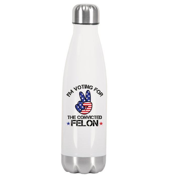 Funny IM Voting For The Convicted Felon Stainless Steel Insulated Water Bottle