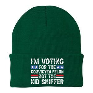 Funny Im Voting For The Convicted Felon Not Sniffer Knit Cap Winter Beanie