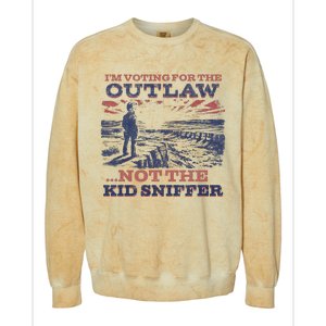 Funny IM Voting For The Outlaw Not The K.I.D Sniffer Colorblast Crewneck Sweatshirt