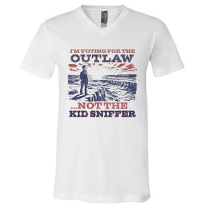 Funny IM Voting For The Outlaw Not The K.I.D Sniffer V-Neck T-Shirt