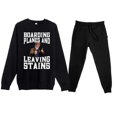 Funny Inappropriate Vacation Design Embarrassing Airport Premium Crewneck Sweatsuit Set