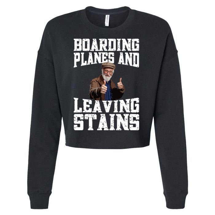 Funny Inappropriate Vacation Design Embarrassing Airport Cropped Pullover Crew