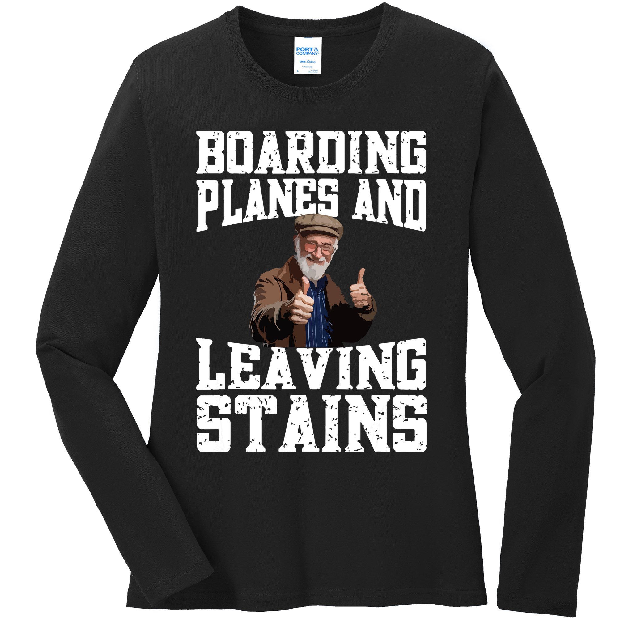 Funny Inappropriate Vacation Design Embarrassing Airport Ladies Long Sleeve Shirt