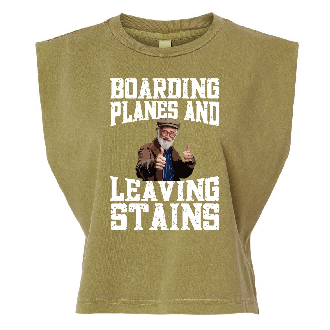 Funny Inappropriate Vacation Design Embarrassing Airport Garment-Dyed Women's Muscle Tee