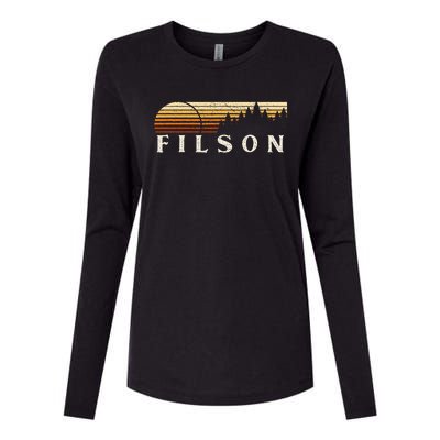 Filson Il Vintage Evergreen Sunset Eighties Retro Womens Cotton Relaxed Long Sleeve T-Shirt