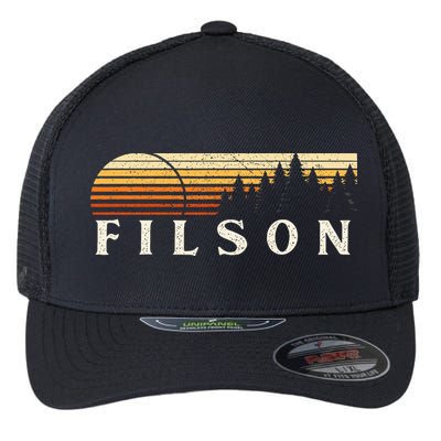 Filson Il Vintage Evergreen Sunset Eighties Retro Flexfit Unipanel Trucker Cap