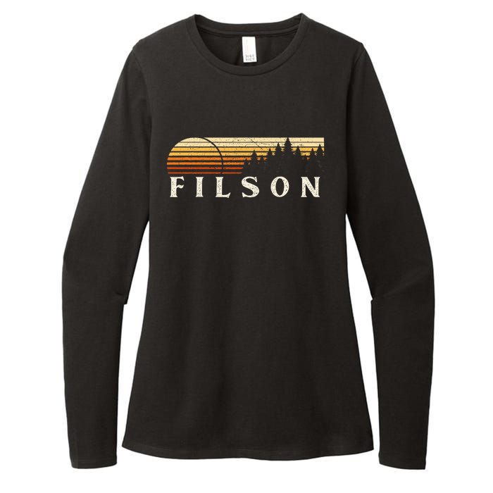 Filson Il Vintage Evergreen Sunset Eighties Retro Womens CVC Long Sleeve Shirt