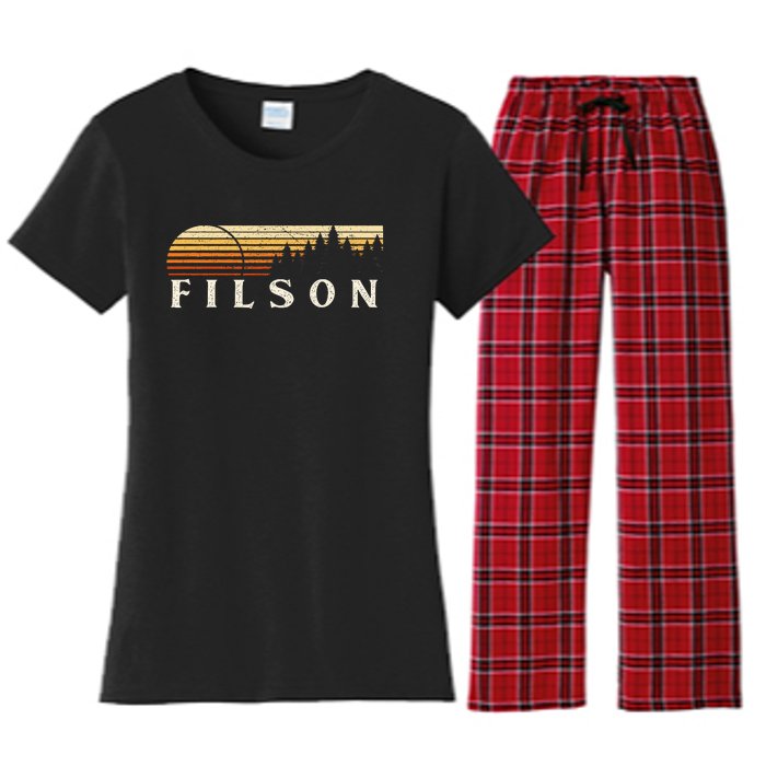 Filson Il Vintage Evergreen Sunset Eighties Retro Women's Flannel Pajama Set