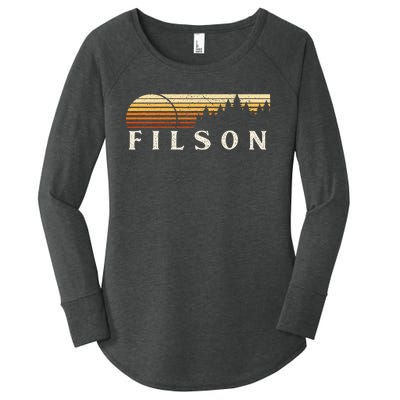 Filson Il Vintage Evergreen Sunset Eighties Retro Women's Perfect Tri Tunic Long Sleeve Shirt