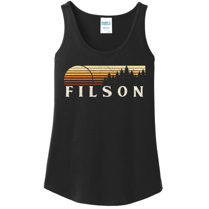 Filson Il Vintage Evergreen Sunset Eighties Retro Ladies Essential Tank