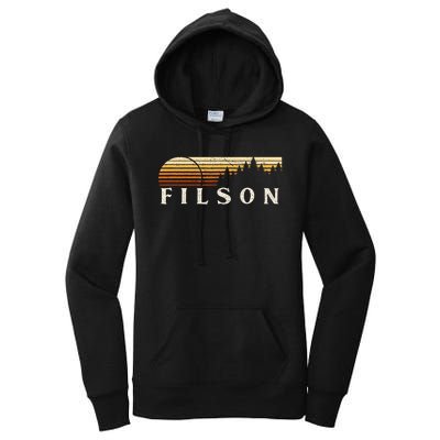 Filson Il Vintage Evergreen Sunset Eighties Retro Women's Pullover Hoodie