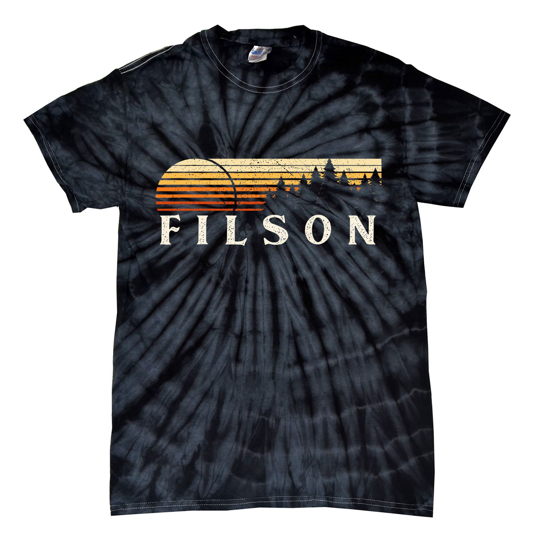 Filson Il Vintage Evergreen Sunset Eighties Retro Tie-Dye T-Shirt