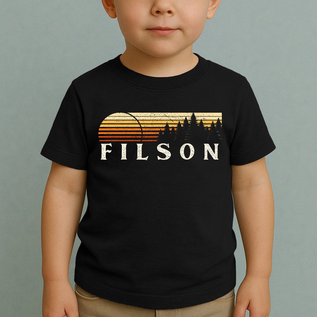 Filson Il Vintage Evergreen Sunset Eighties Retro Toddler T-Shirt