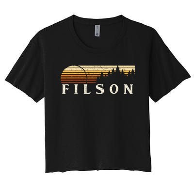 Filson Il Vintage Evergreen Sunset Eighties Retro Women's Crop Top Tee